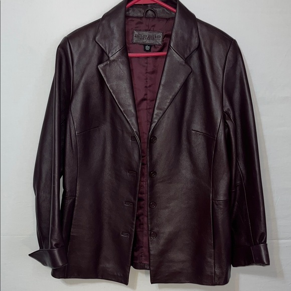 Purple Leather Jacket Blazer Jaclyn Smith Large - Picture 2 of 13